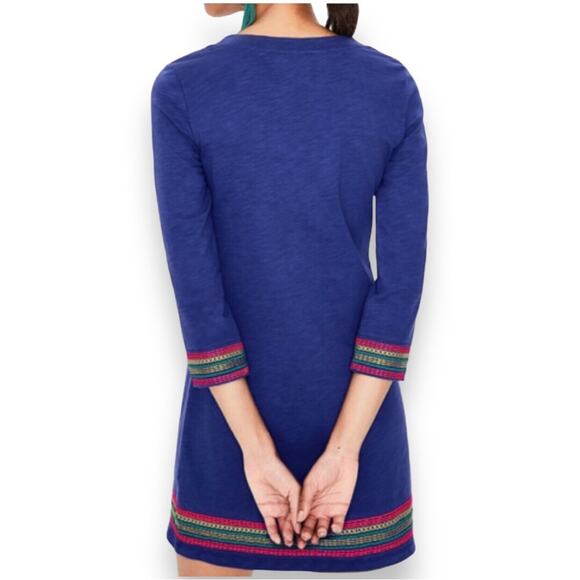 Boden Rosanna Jersey Embroidered V Neck Tunic Dress 2 EUC - Picture 3 of 9